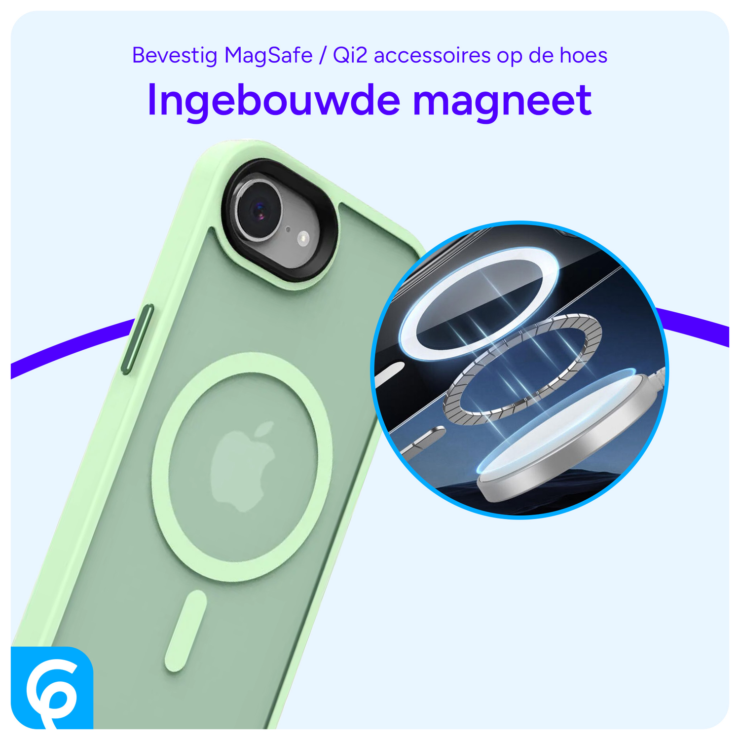 Apple iPhone 16e Hoesje met MagSafe Back Cover Matte Groen afbeelding 6