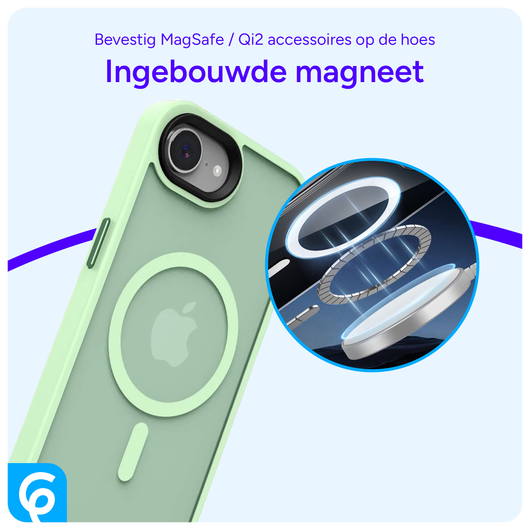 Apple iPhone 16e Hoesje met MagSafe Back Cover Matte Groen afbeelding 6
