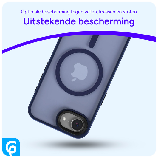 Apple iPhone 16e Hoesje met MagSafe Back Cover Matte Blauw afbeelding 2