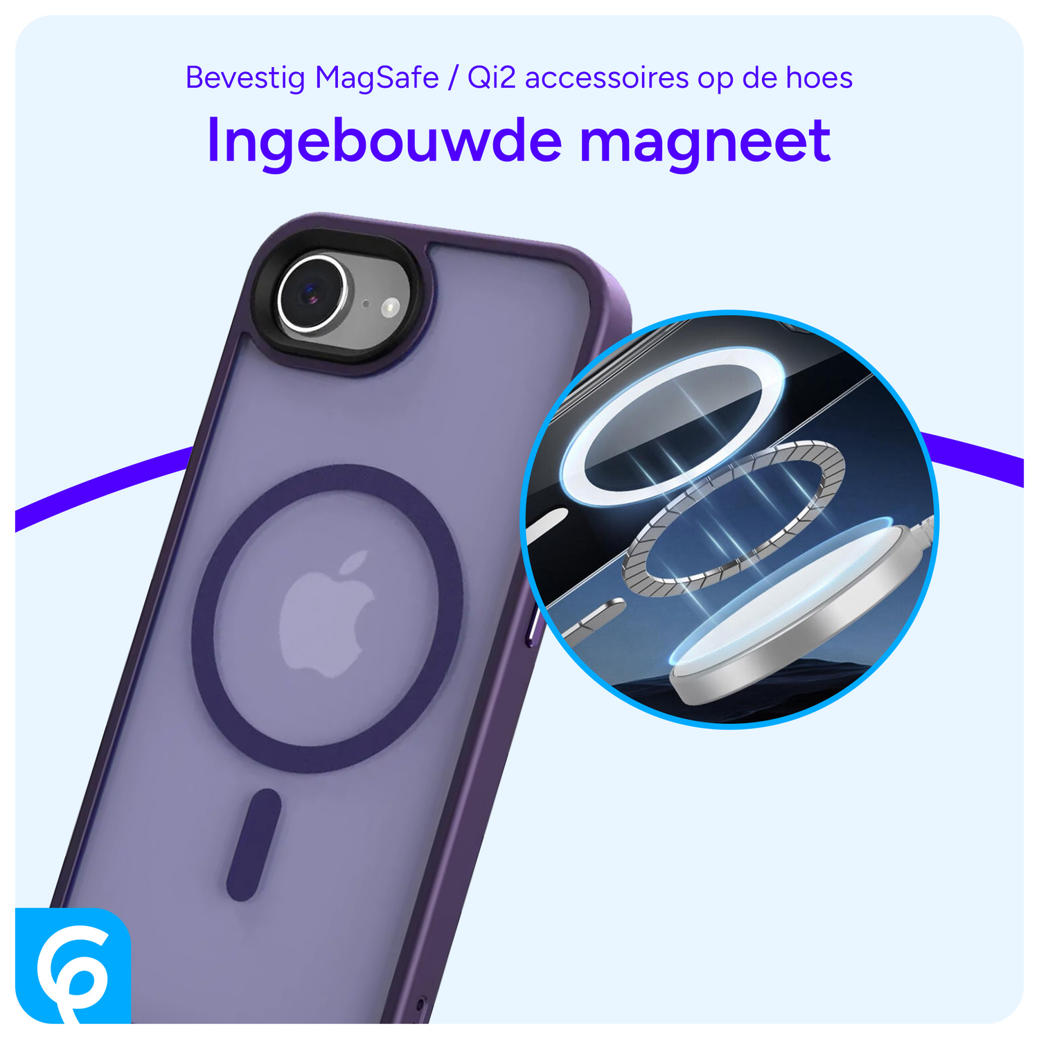 Apple iPhone 16e Hoesje met MagSafe Back Cover Matte Paars afbeelding 6