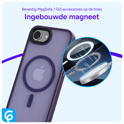 Apple iPhone 16e Hoesje met MagSafe Back Cover Matte Paars afbeelding 6