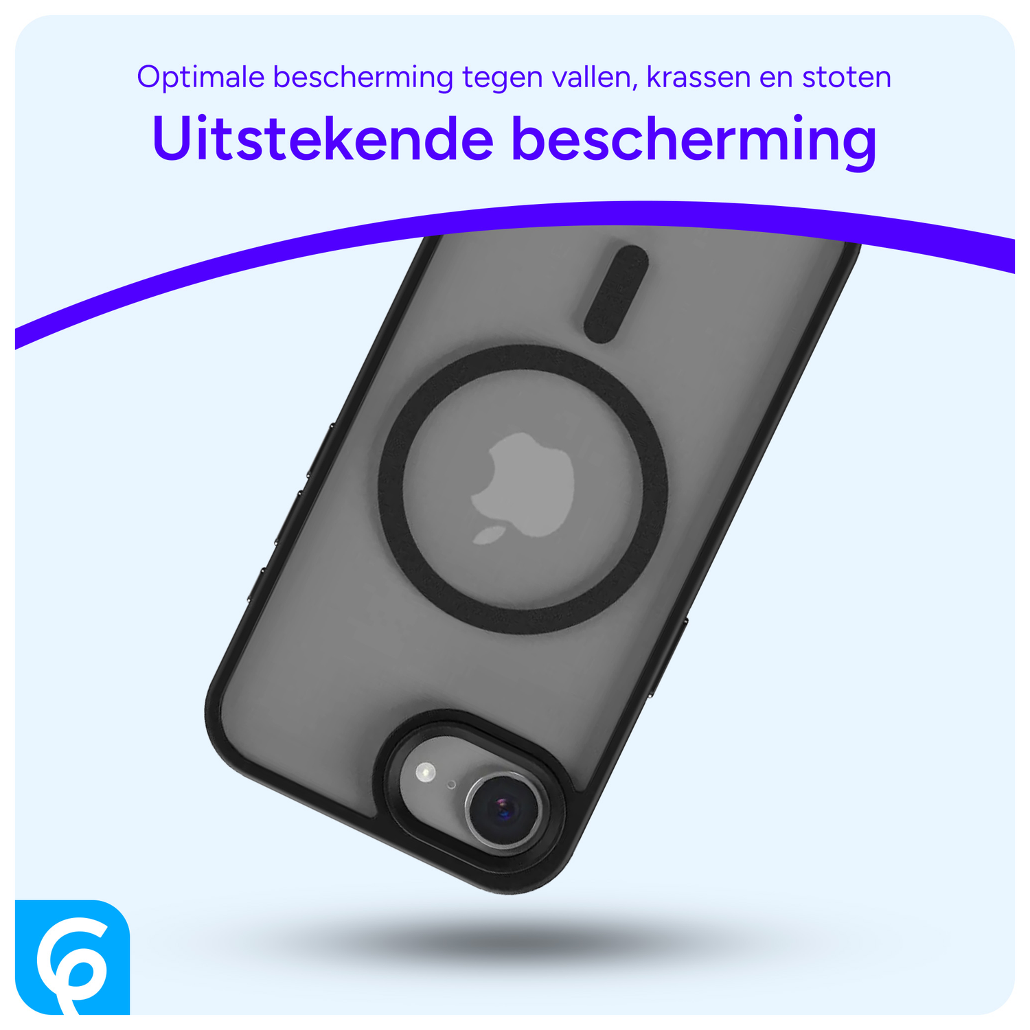 Apple iPhone 16e Hoesje met MagSafe Back Cover Matte Zwart afbeelding 2