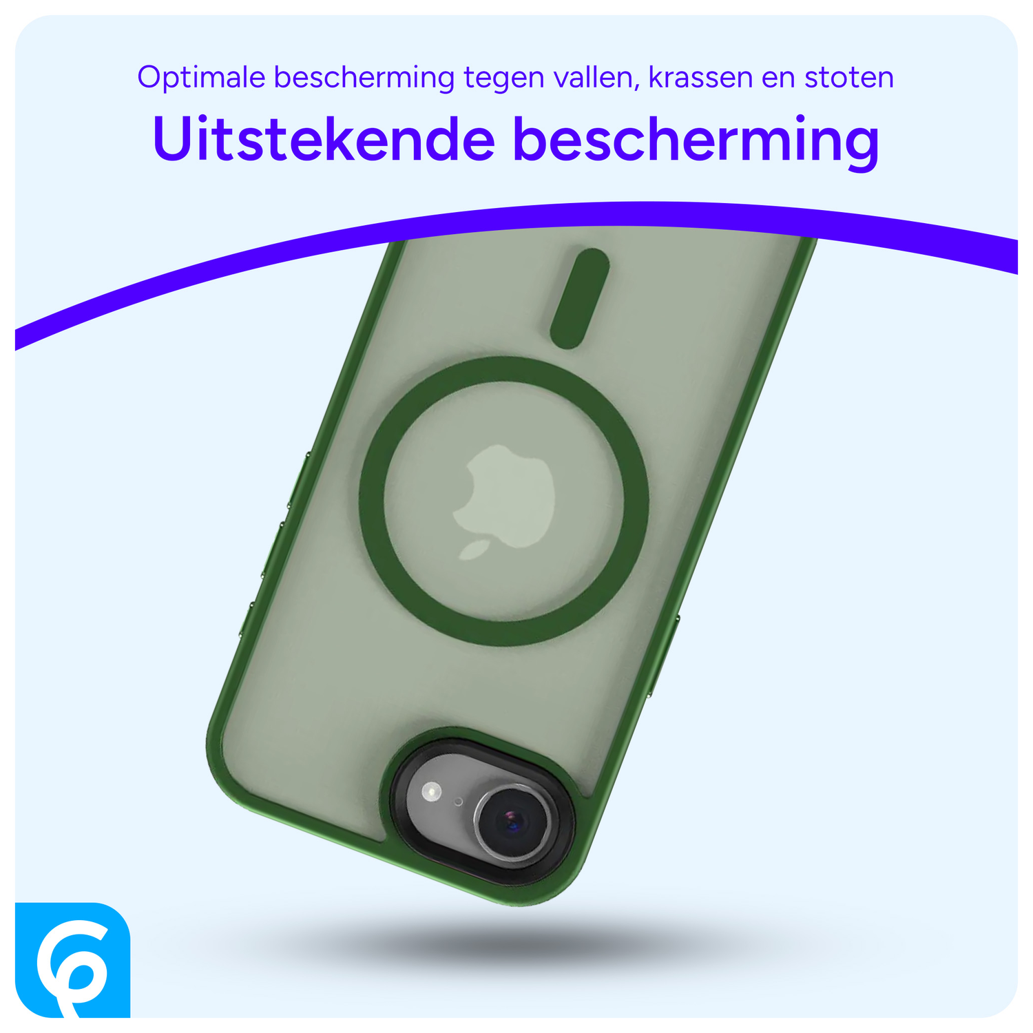 Apple iPhone 16e Hoesje met MagSafe Back Cover Matte Green afbeelding 2