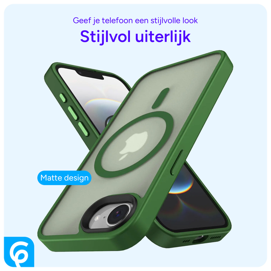 Apple iPhone 16e Hoesje met MagSafe Back Cover Matte Green afbeelding 5
