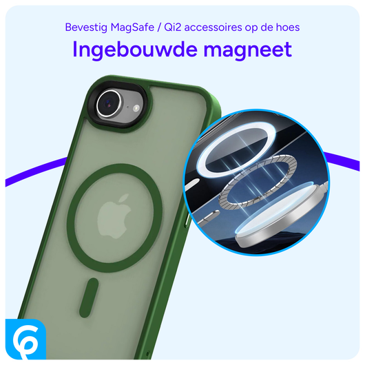 Apple iPhone 16e Hoesje met MagSafe Back Cover Matte Green afbeelding 6