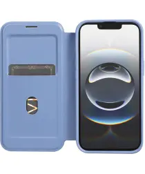 Apple iPhone 16e Hoesje met MagSafe / Qi2 Book Case Transparant / Blauw afbeelding