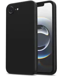Apple iPhone 16e Hoesje met Camera Bescherming Dun TPU Back Cover Zwart afbeelding