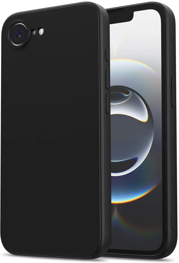 Apple iPhone 16e Hoesje met Camera Bescherming Dun TPU Back Cover Zwart afbeelding 1