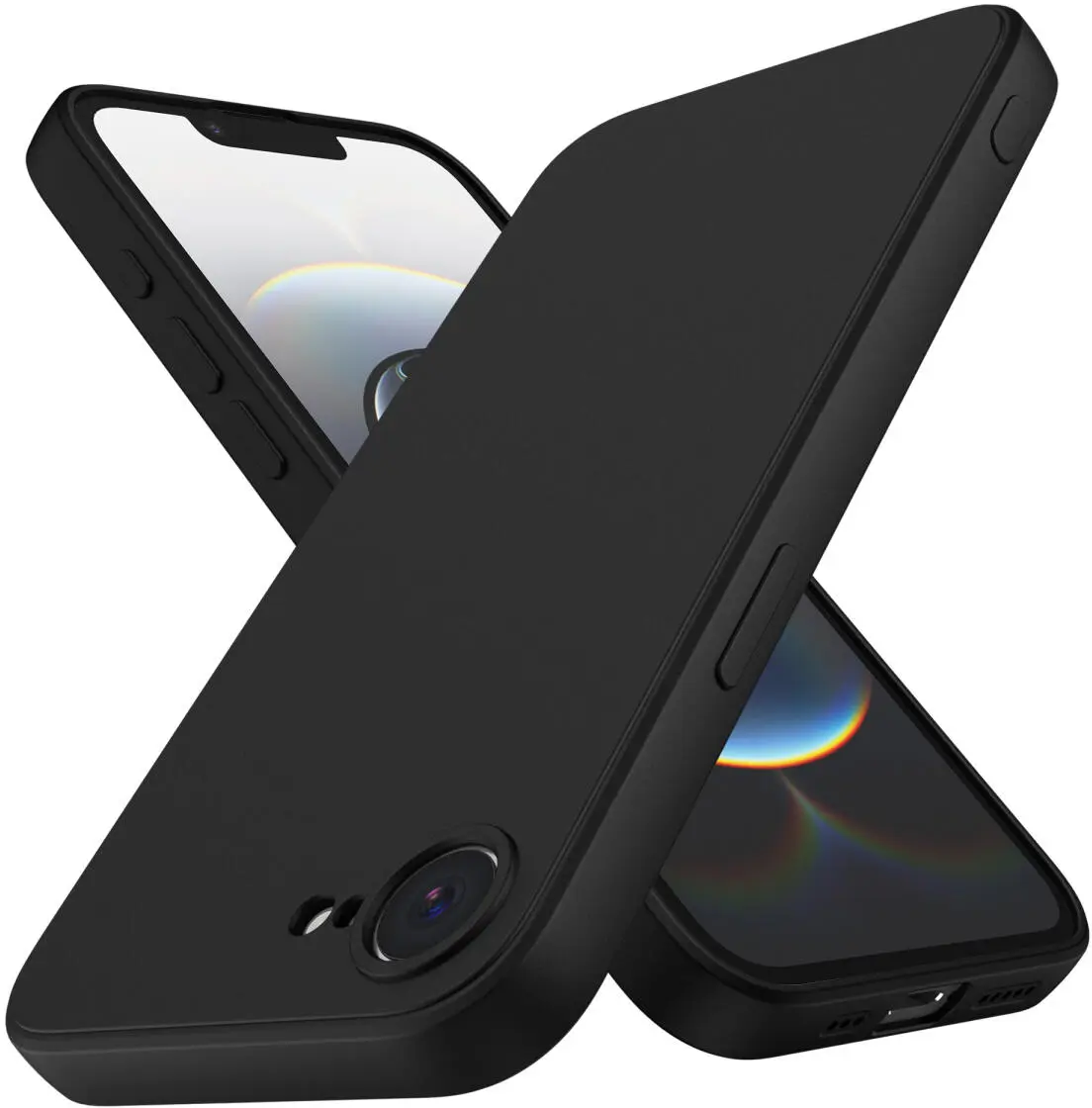 Apple iPhone 16e Hoesje met Camera Bescherming Dun TPU Back Cover Zwart afbeelding 2