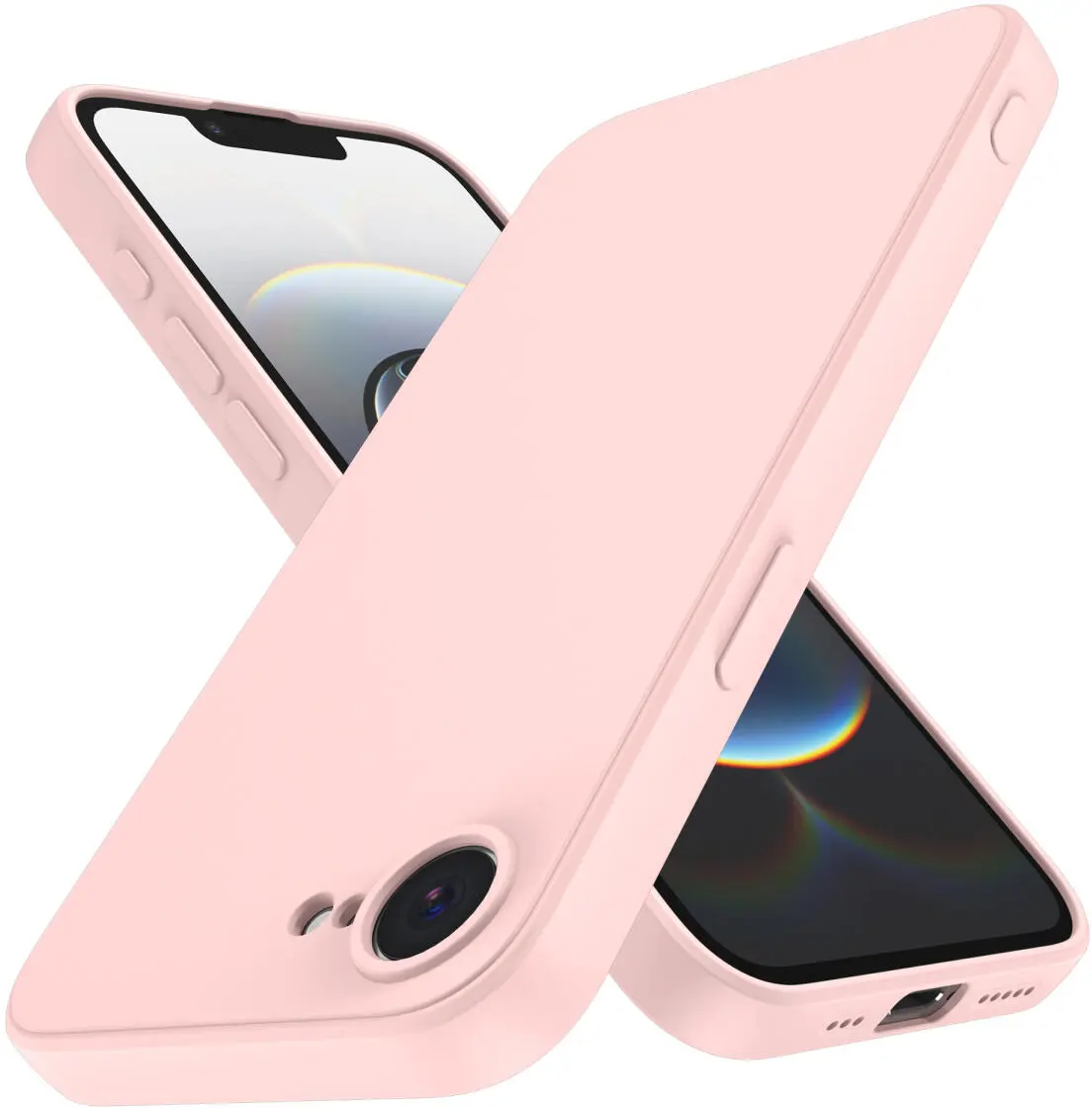 Apple iPhone 16e Hoesje met Camera Bescherming Dun TPU Back Cover Roze afbeelding 2