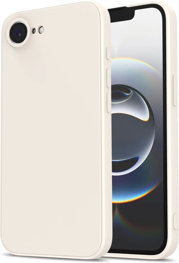 Apple iPhone 16e Hoesje met Camera Bescherming Dun TPU Back Cover Beige afbeelding 1