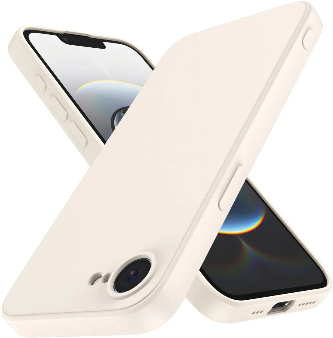 Apple iPhone 16e Hoesje met Camera Bescherming Dun TPU Back Cover Beige afbeelding 2