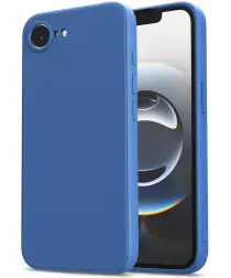 Apple iPhone 16e Hoesje met Camera Bescherming Dun TPU Back Cover Blauw afbeelding