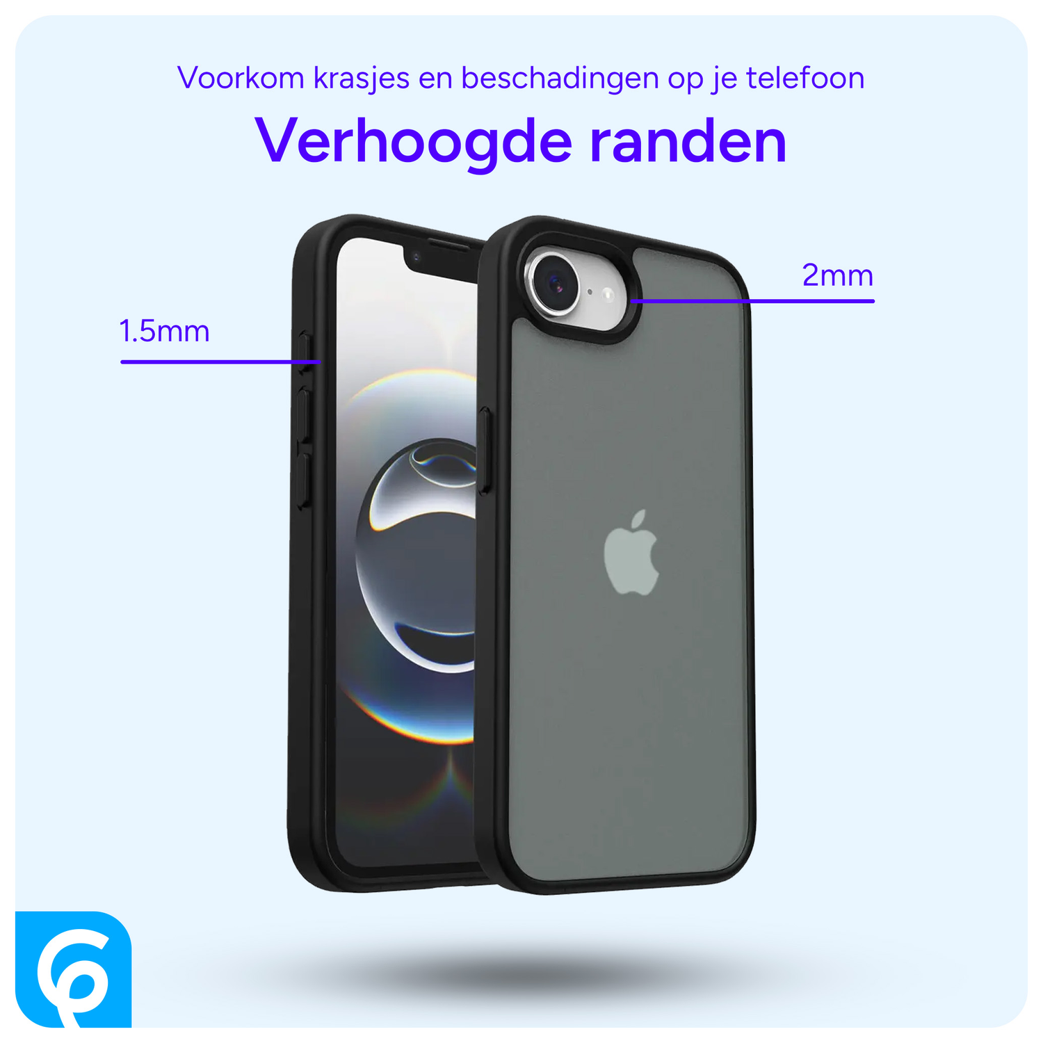 Apple iPhone 16e Hoesje Back Cover Matte Zwart afbeelding 3