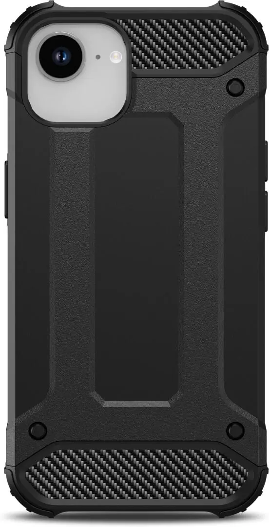 Apple iPhone 16e Hoesje Shock Proof Hybride Back Cover Zwart afbeelding 4