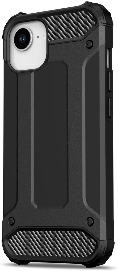 Apple iPhone 16e Hoesje Shock Proof Hybride Back Cover Zwart afbeelding 5