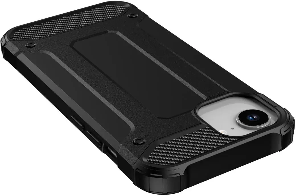 Apple iPhone 16e Hoesje Shock Proof Hybride Back Cover Zwart afbeelding 6