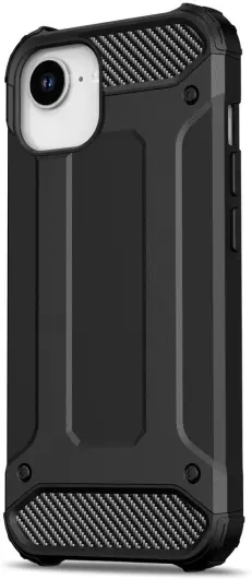 Apple iPhone 16e Hoesje Shock Proof Hybride Back Cover Zwart afbeelding 5
