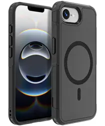 Apple iPhone 16e Hoesje Dual-Layer Hybride Back Cover MagSafe Zwart afbeelding