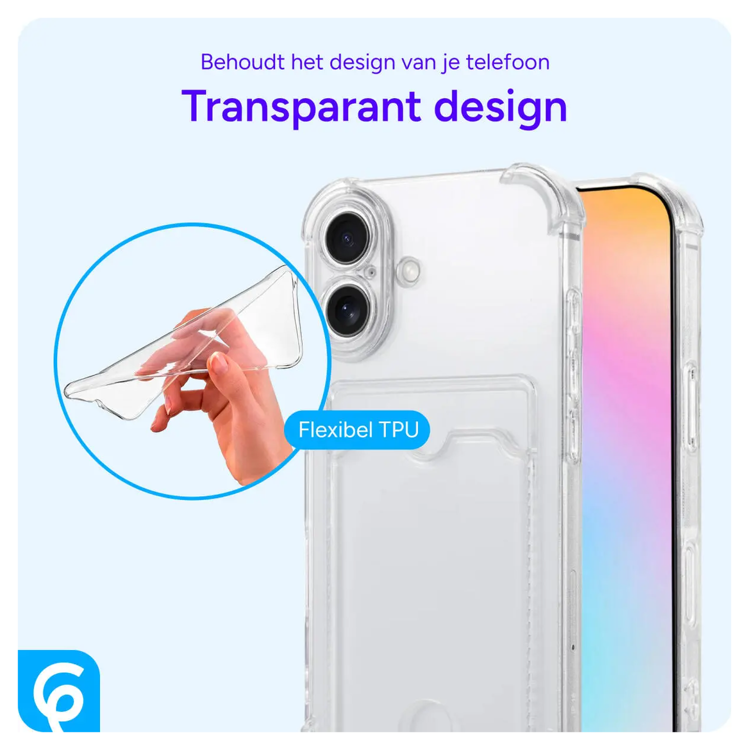 Samsung Galaxy S25 Edge Hoesje Dun TPU met Pasjeshouder Back Cover Transparant afbeelding 5