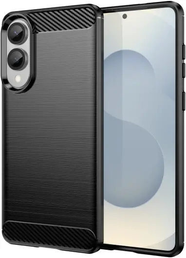 Samsung Galaxy S25 Edge Hoesje Geborsteld TPU Flexibele Back Cover Zwart afbeelding 1