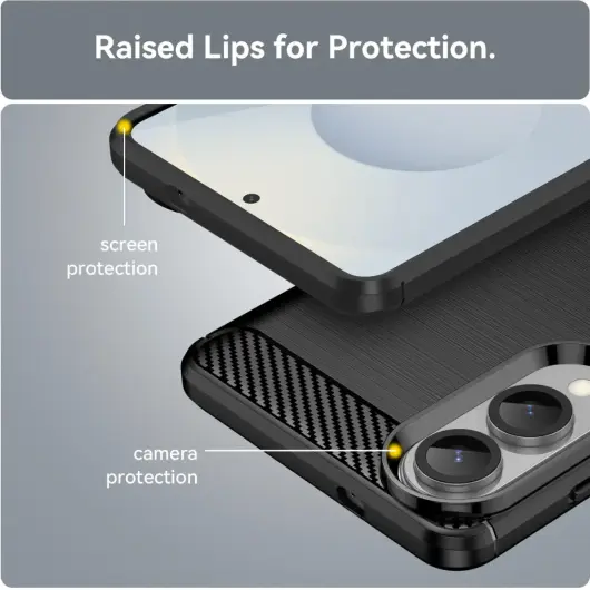 Samsung Galaxy S25 Edge Hoesje Geborsteld TPU Flexibele Back Cover Zwart afbeelding 7