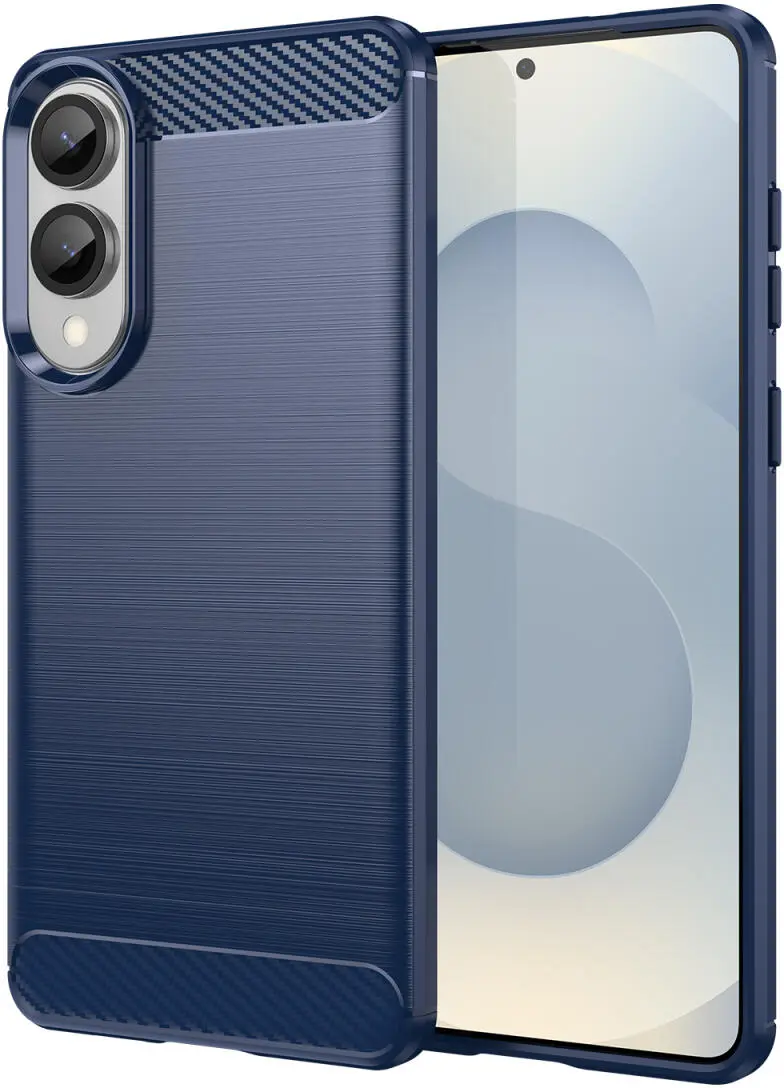 Samsung Galaxy S25 Edge Hoesje Geborsteld TPU Flexibele Back Cover Blauw afbeelding 1