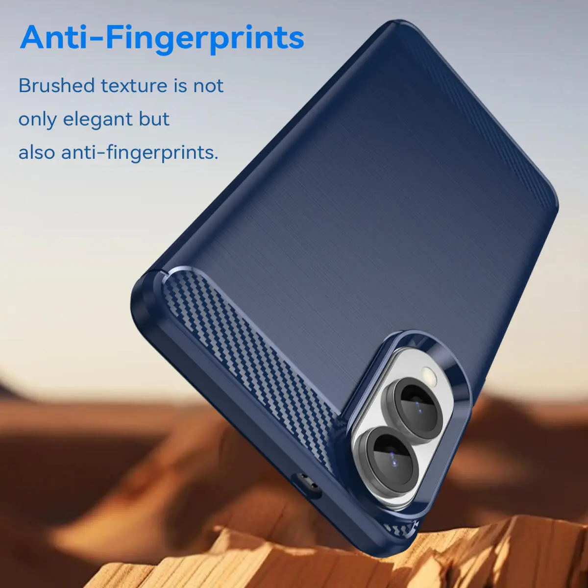 Samsung Galaxy S25 Edge Hoesje Geborsteld TPU Flexibele Back Cover Blauw afbeelding 4