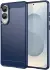 Samsung Galaxy S25 Edge Hoesje Geborsteld TPU Flexibele Back Cover Blauw