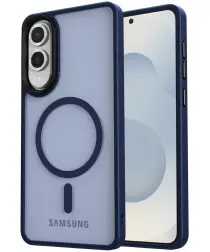 Samsung Galaxy S25 Edge Hoesje met MagSafe Back Cover Matte Blauw afbeelding