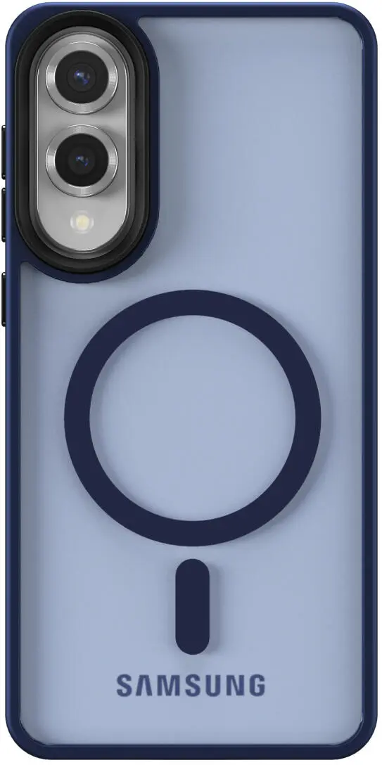Samsung Galaxy S25 Edge Hoesje met MagSafe Back Cover Matte Blauw afbeelding 4