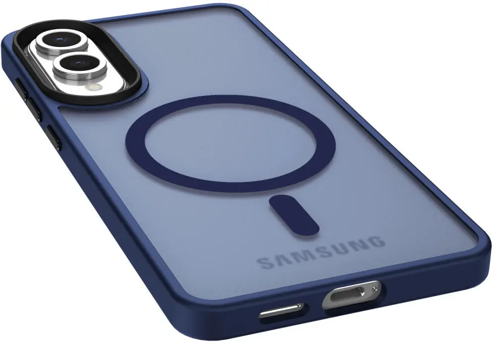 Samsung Galaxy S25 Edge Hoesje met MagSafe Back Cover Matte Blauw afbeelding 6