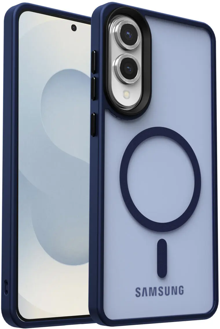 Samsung Galaxy S25 Edge Hoesje met MagSafe Back Cover Matte Blauw afbeelding 7