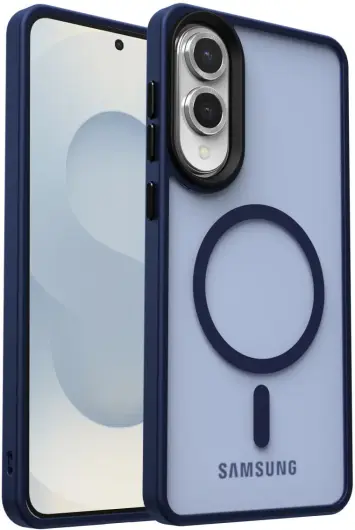Samsung Galaxy S25 Edge Hoesje met MagSafe Back Cover Matte Blauw afbeelding 7