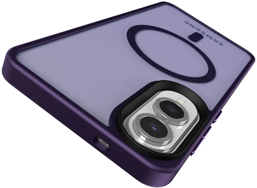 Samsung Galaxy S25 Edge Hoesje met MagSafe Back Cover Matte Paars afbeelding 4