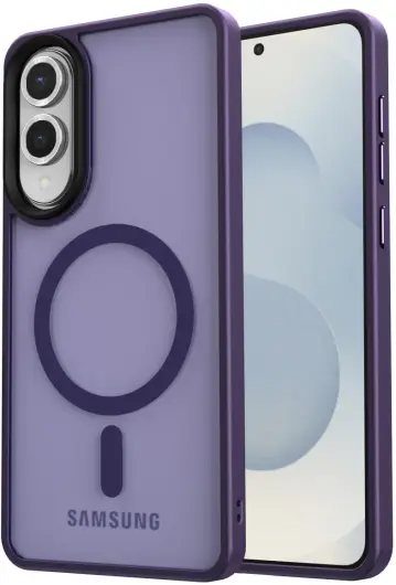 Samsung Galaxy S25 Edge Hoesje met MagSafe Back Cover Matte Paars afbeelding 1