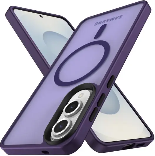 Samsung Galaxy S25 Edge Hoesje met MagSafe Back Cover Matte Paars afbeelding 2