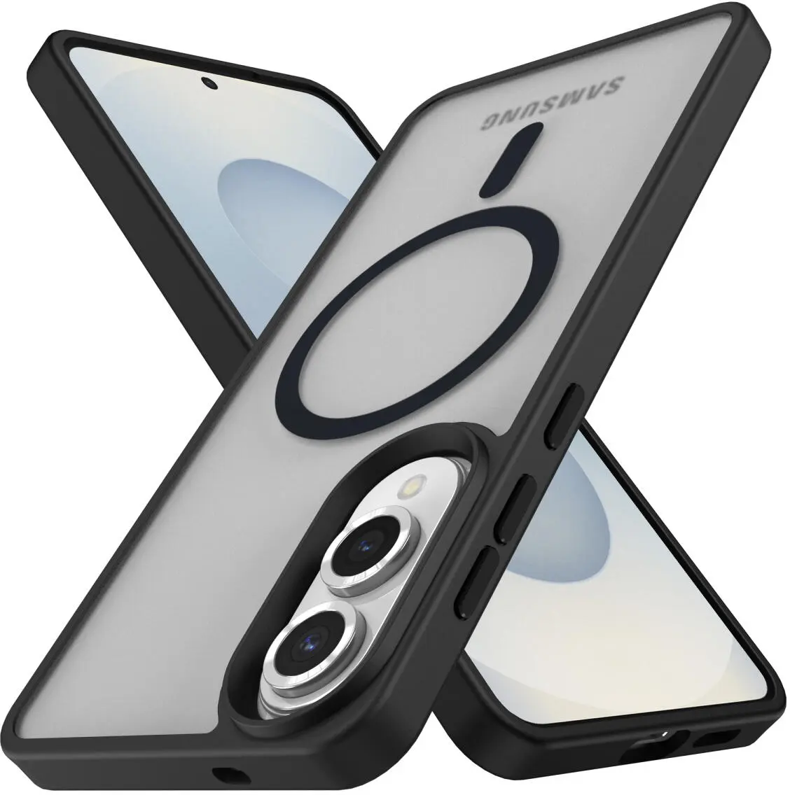 Samsung Galaxy S25 Edge Hoesje met MagSafe Back Cover Matte Zwart afbeelding 2
