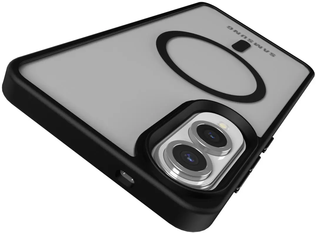 Samsung Galaxy S25 Edge Hoesje met MagSafe Back Cover Matte Zwart afbeelding 5