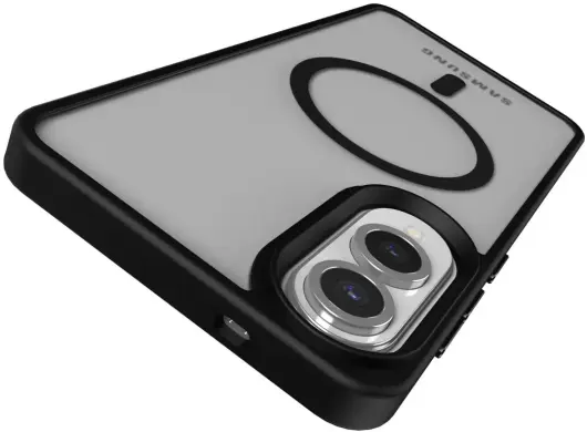 Samsung Galaxy S25 Edge Hoesje met MagSafe Back Cover Matte Zwart afbeelding 5