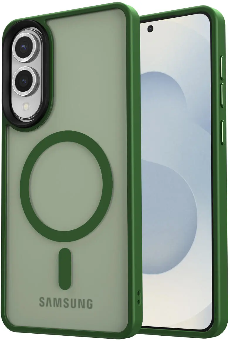 Samsung Galaxy S25 Edge Hoesje met MagSafe Back Cover Matte Groen afbeelding 1