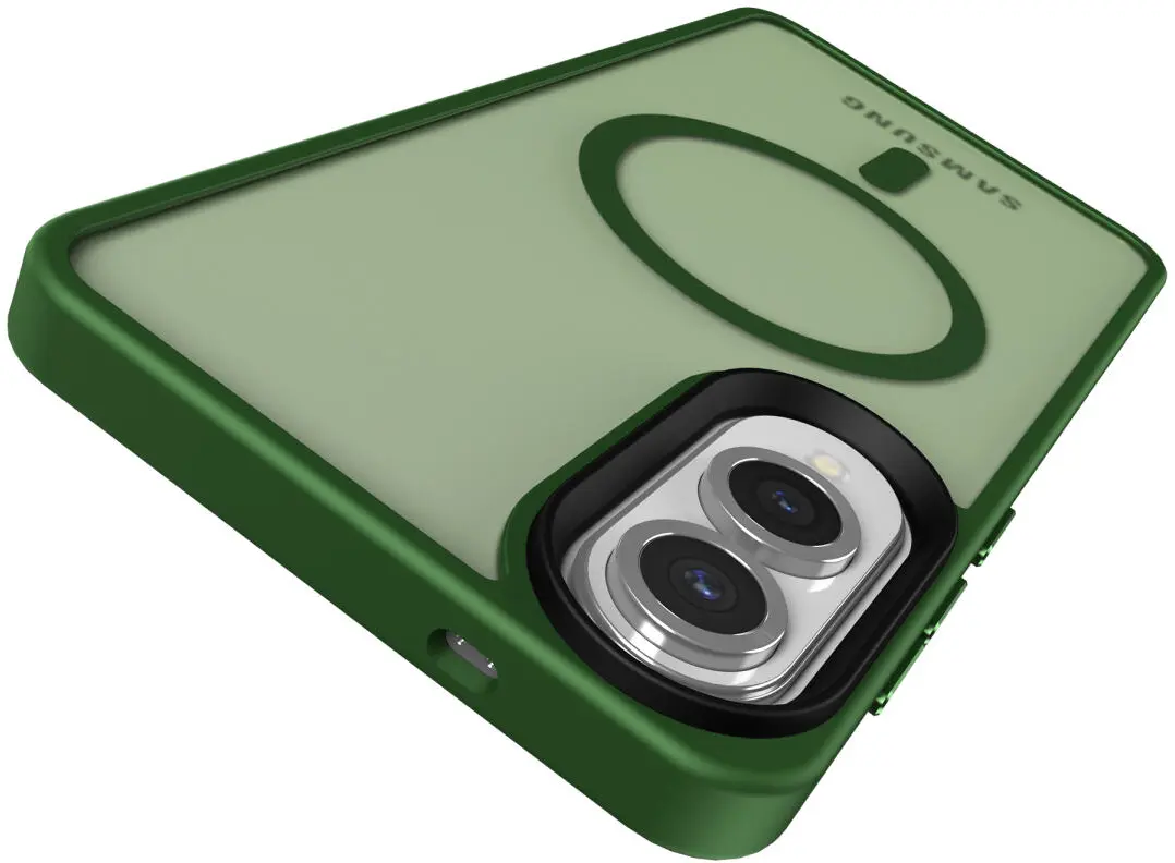 Samsung Galaxy S25 Edge Hoesje met MagSafe Back Cover Matte Groen afbeelding 5
