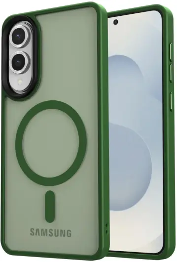 Samsung Galaxy S25 Edge Hoesje met MagSafe Back Cover Matte Groen afbeelding 1