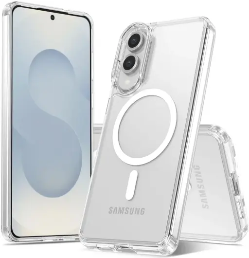 Samsung Galaxy S25 Edge Hoesje Hard Back Cover met MagSafe Transparant afbeelding 1