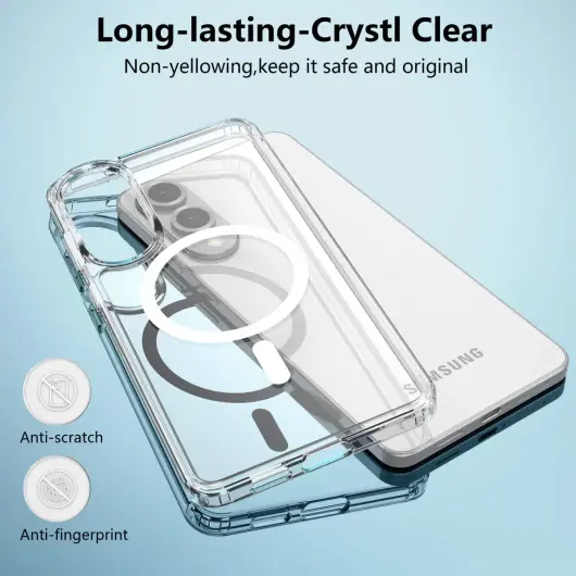 Samsung Galaxy S25 Edge Hoesje Hard Back Cover met MagSafe Transparant afbeelding 3
