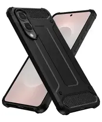 Samsung Galaxy S25 Edge Hoesje Shock Proof Hybride Back Cover Zwart afbeelding