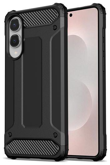 Samsung Galaxy S25 Edge Hoesje Shock Proof Hybride Back Cover Zwart afbeelding 2