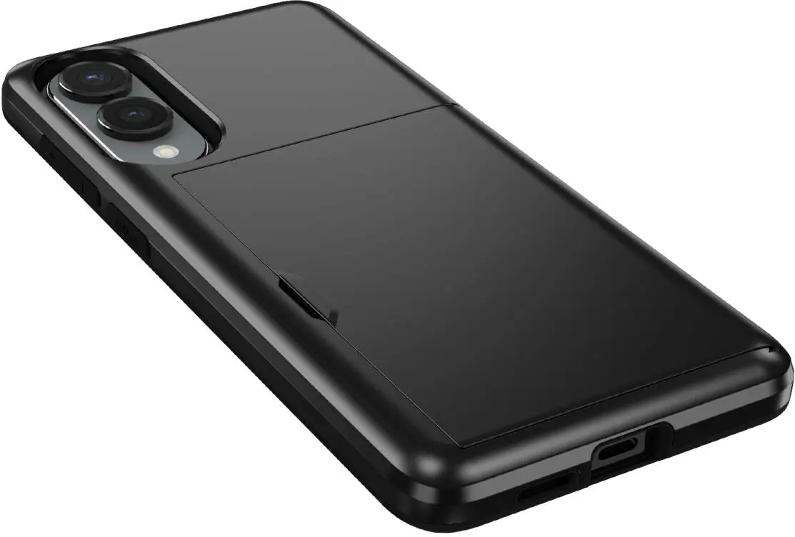 Samsung Galaxy S25 Edge Hoesje met Slider Kaarthouder Back Cover Zwart afbeelding 8