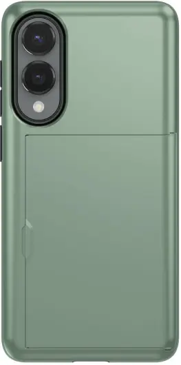 Samsung Galaxy S25 Edge Hoesje met Slider Kaarthouder Back Cover Groen afbeelding 4