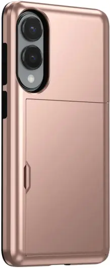 Samsung Galaxy S25 Edge Hoesje met Slider Kaarthouder Back Cover Roze afbeelding 9